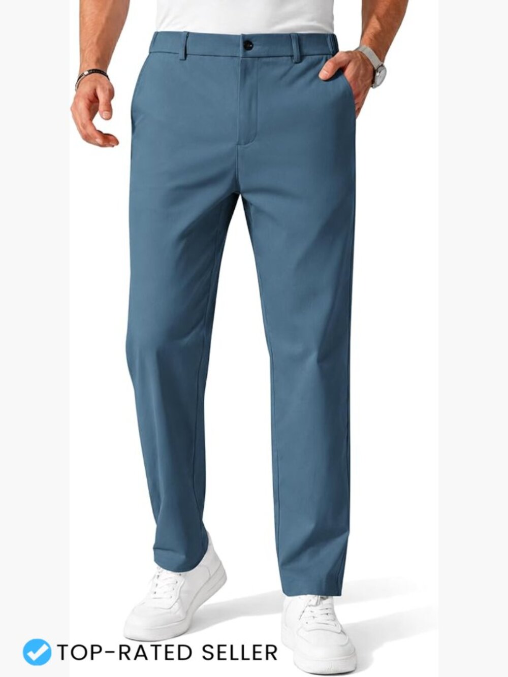 Classic Chino Pants Stretch Regular Fit Casual Business Golf Trousers